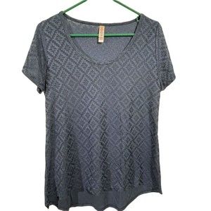 LuLaRoe Size S Irma Top  Tunic Geometric Blue Rayon Spandex Women's